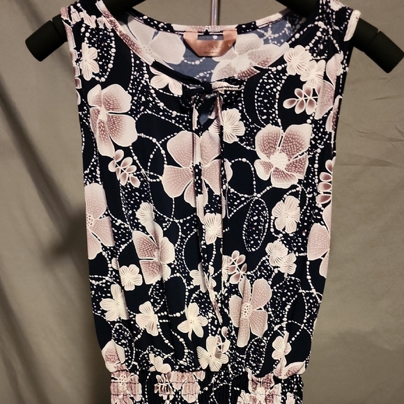 SJS Tops - SJS Floral Tank Top - Blue and Pink